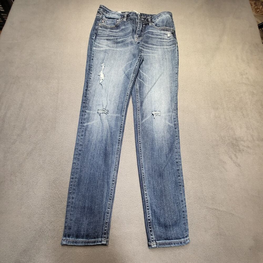 Vigoss Jeans Womens 28 Blue Marley Skinny Leg Distressed Denim Stretch